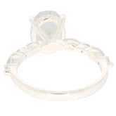 Elegant back view of a Marquise White Moissanite ring in 14K Yellow Gold, showcasing its intricate design and sparkling gemstone.